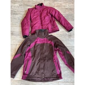 Columbia‎ Interchange Jacket Bugaboo Hooded 3 in 1 coat Small Titanium Ski Coat